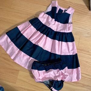 Ralph Lauren Blue & Pink Fully Lined Lined Dress